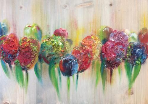 bloemen op hout1